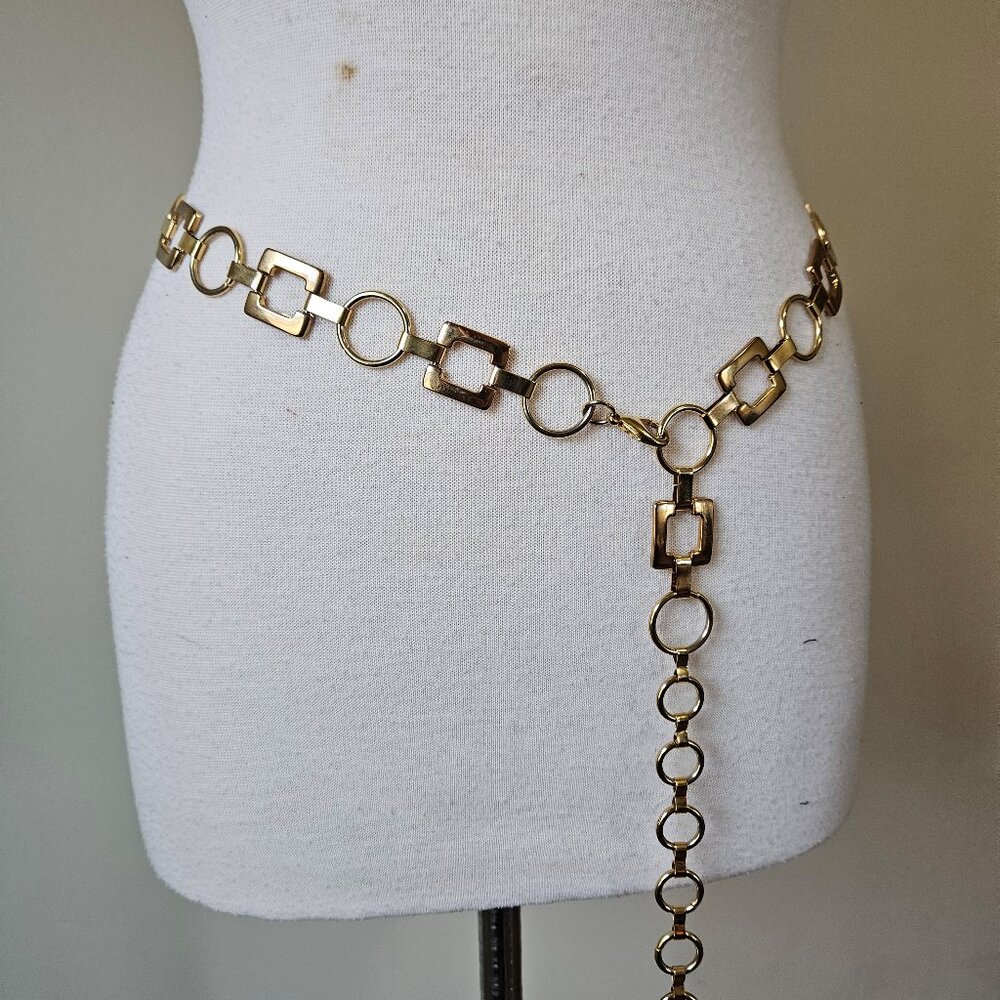 Gold Metal Chain Link Belt Adjustable - Picture 3 of 5